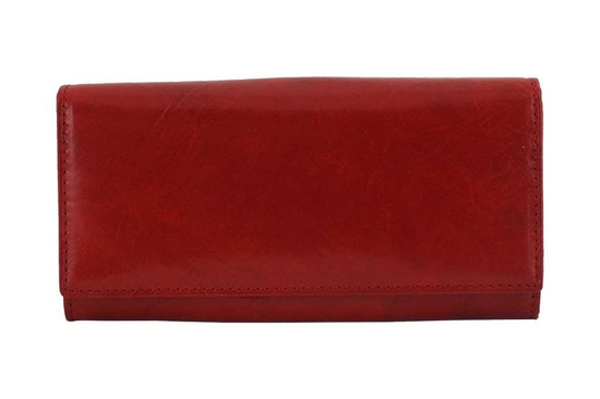 Skórzany portfel damski - Fuksja