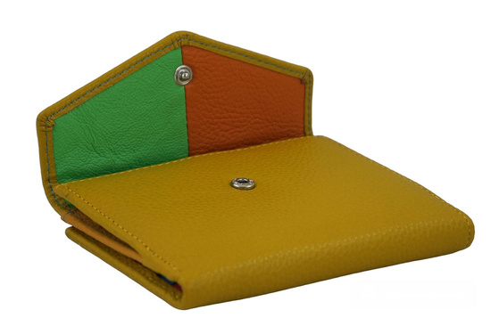 Elegancki portfel ze złotym zapięciem - Żółty ciemny