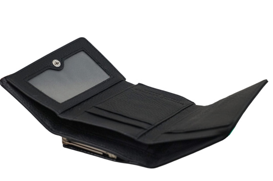 Czarny lakierowany portfel skórzany damski 