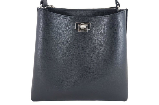 Duża torba damska skórzana na ramię - Brązowa jasna