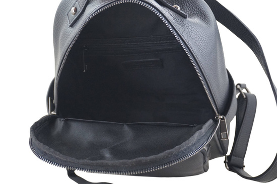 Elegancki plecak skórzany - Czarny 