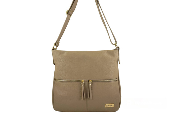 Duża klasyczna torba na ramię - Beżowa 