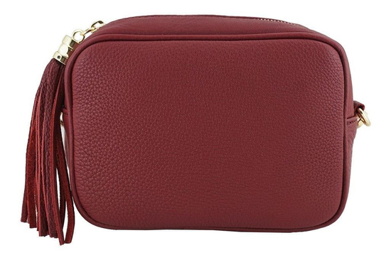 Modna listonoszka skórzana damska - Szara jasna