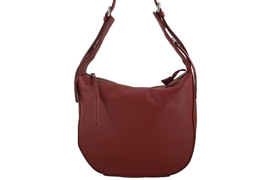 Modna skórzana torebka na ramię - Beżowa ciemna 