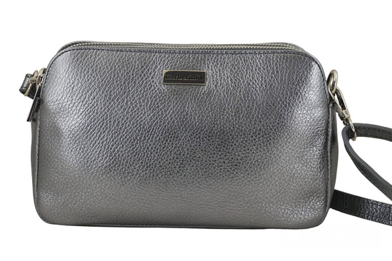 Damska torebka metalizowana - Srebrna ciemna 