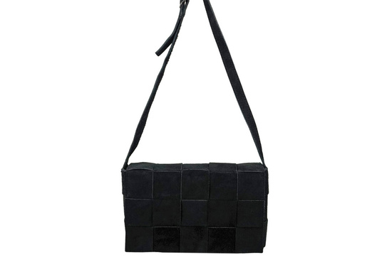 Torebka listonoszka zamszowa - Czarna 