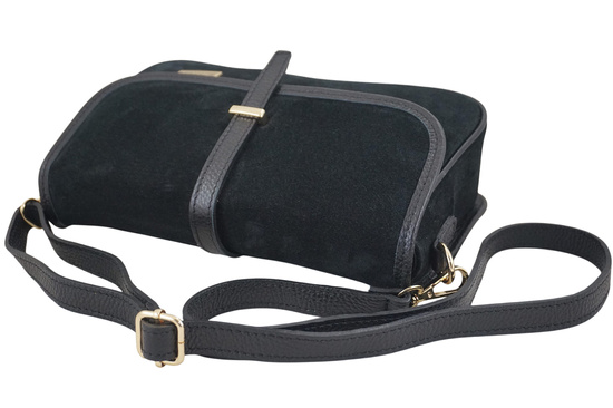 Zamszowa torebka damska Barberinis - Czarna 