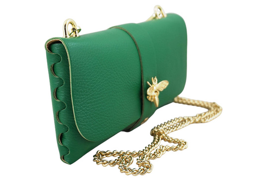 Torebka kopertówka na łańcuszku - Zielona jasna 