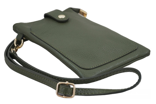 Torebka skórzana / etui na telefon - Zielone 