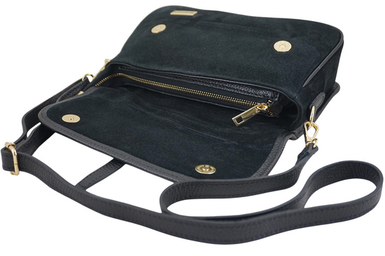 Zamszowa torebka damska Barberinis - Czarna 