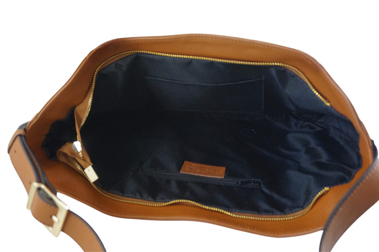 Duża torebka zamszowa na ramię - Brązowa jasna 