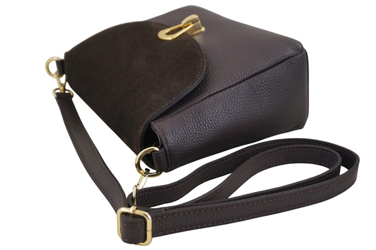 Torebka Barberinis ze złotym zapięciem - Brązowa ciemna 