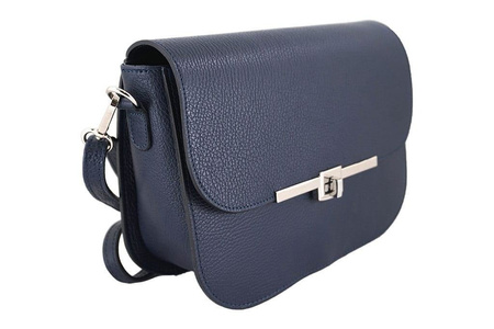 Wizytowa torebka listonoszka skórzana - Barberini's - Granatowa