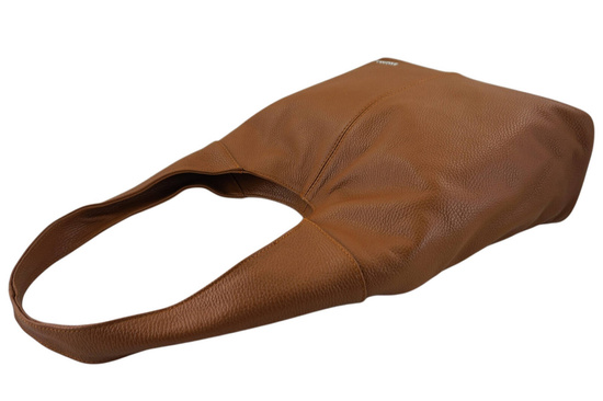 Modna torebka worek na szerokim uchwycie - Brązowa jasna