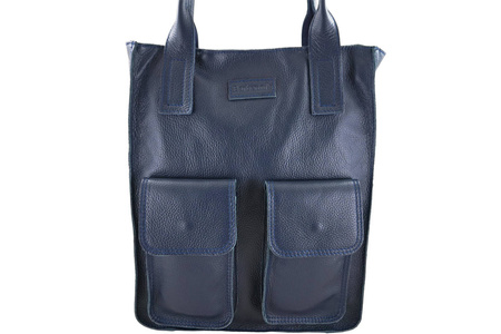 Torba shopper bag do pracy - Granatowa