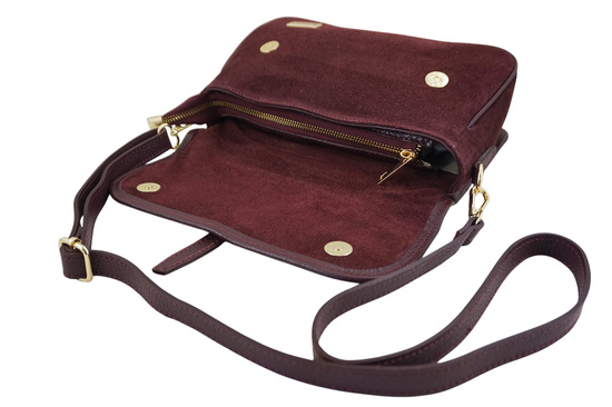 Zamszowa torebka damska Barberinis - Bordowa 