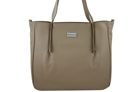 Shopperka damska skórzana Barberinis - Beżowa 
