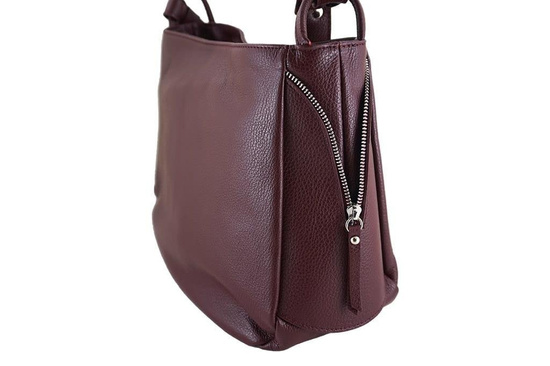 Torebka skórzana worek damska - Granatowa 