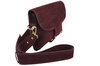 Zamszowa listonoszka na szerokim pasku - Bordowa 