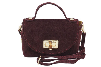 Mała torebka zamszowa wizytowa - Bordowa