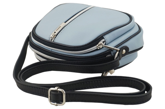 Listonoszka damska skórzana - Barberini's - Niebieska 