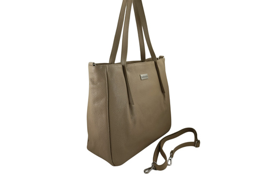 Shopperka damska skórzana Barberinis - Beżowa 