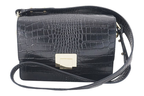 Modna torebka skórzana - CROCO - Brązowa jasna 