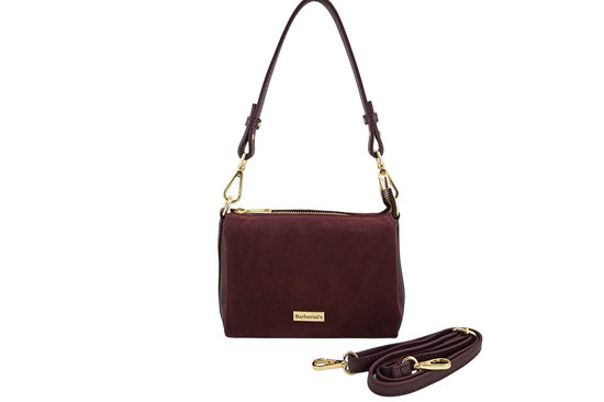 Zamszowa listonoszka damska Barberinis - Bordowa 