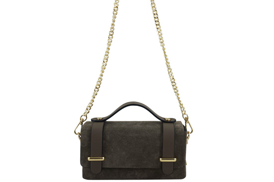 Zamszowa torebka Barberinis wizytowa - Beżowa ciemna