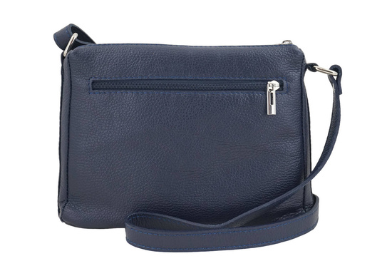 Listonoszka skórzana z kieszeniami - Granatowa 