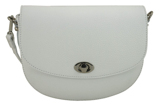 Listonoszka skórzana z ozdobnym zapięciem - Czarna