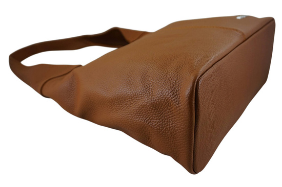 Modna torebka worek na szerokim uchwycie - Brązowa jasna