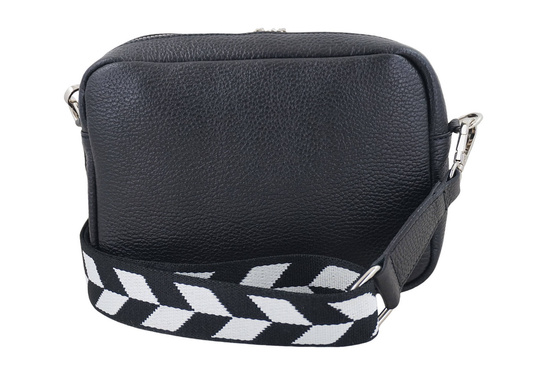 Torebka damska z ozdobnym paskiem - Czarna