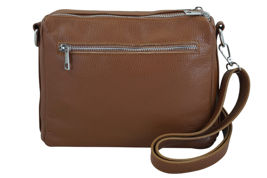 Codzienna torebka ze skóry naturalnej z zamszem - Brązowa jasna 