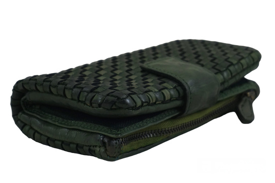 Ekskluzywny portfel z miękkiej skóry - Zielony ciemny