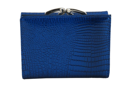 Mały portfel damski lakierowany - CROCO - Czerwony