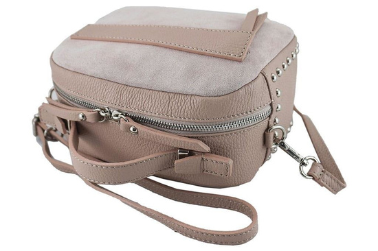 Barberini's - modna listonoszka z nitami - Szara ciemna 