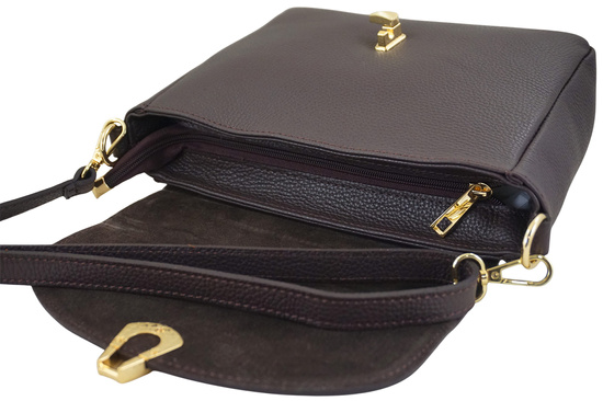 Torebka Barberinis ze złotym zapięciem - Brązowa ciemna 