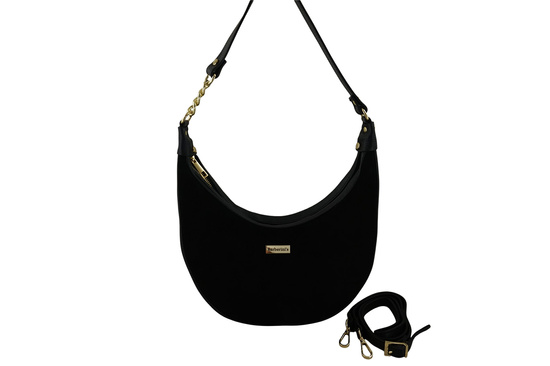 Stylowa torebka z zamszowym wykończeniem - Czarna