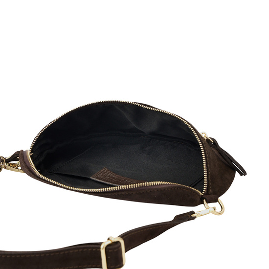 Zamszowa nerka damska Barberinis - Brązowa ciemna 