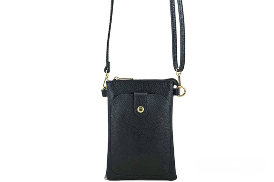 Torebka skórzana / etui na telefon - Czarne