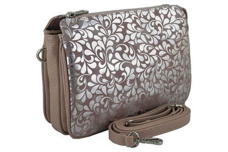 Torebka na ramię - listonoszka - Różowa pudrowa