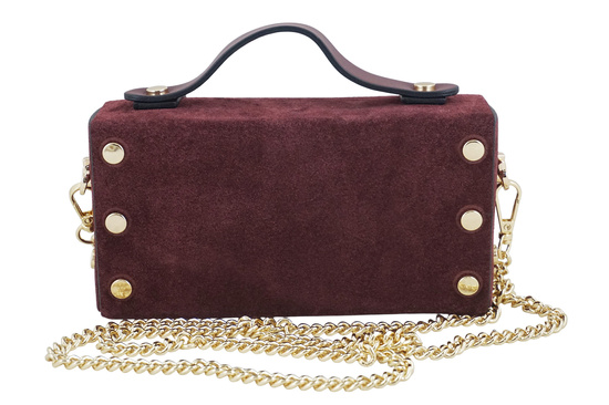 Zamszowa torebka Barberinis wizytowa - Bordowa