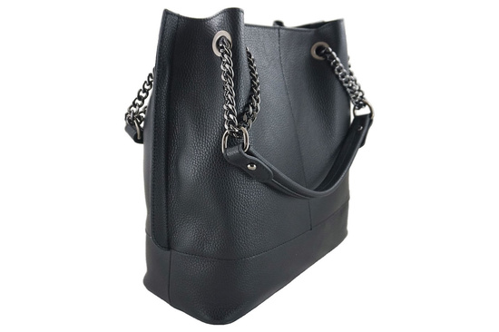 Modna torebka skórzana damska - Szara 