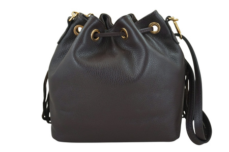 Torebka skórzana boho style - Brązowa ciemna 