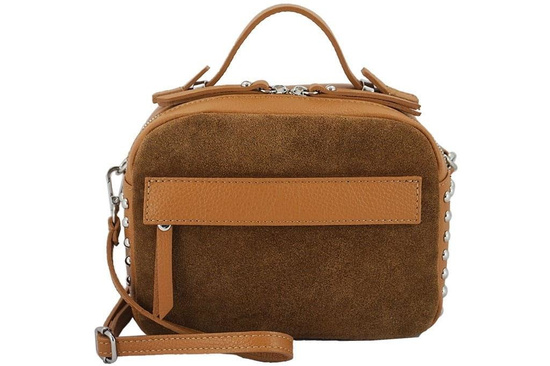 Barberini's - modna listonoszka z nitami - Szara ciemna 