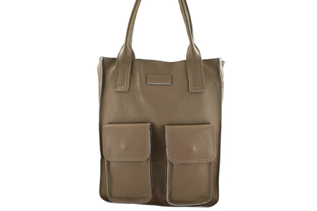 Torba shopper bag do pracy - beżowa