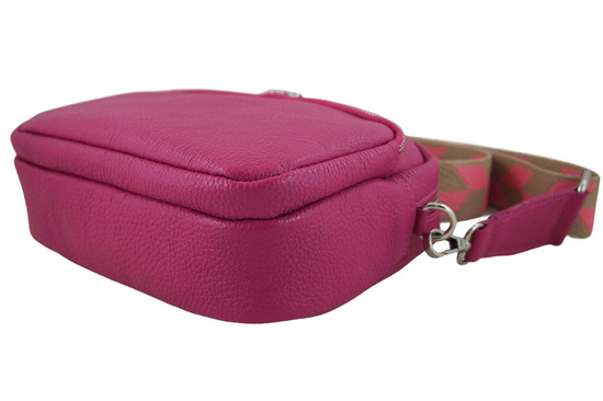 Torebka damska z ozdobnym paskiem - Fuksja 
