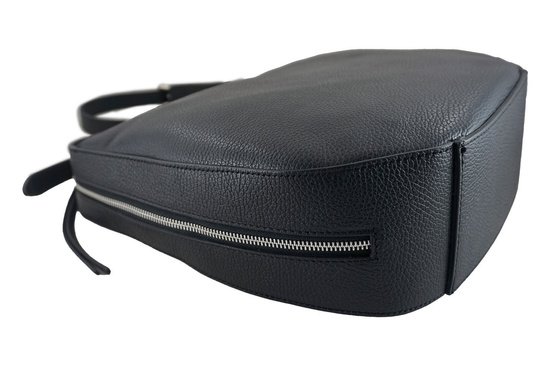 Modna skórzana torebka na ramię - Czarna 