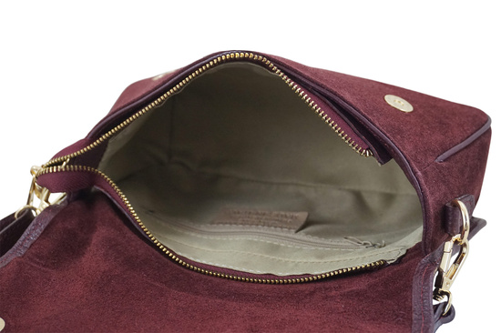Zamszowa torebka damska Barberinis - Bordowa 